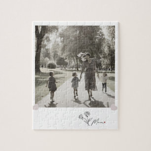 Minimalist Elegant Floral Mum  Jigsaw Puzzle