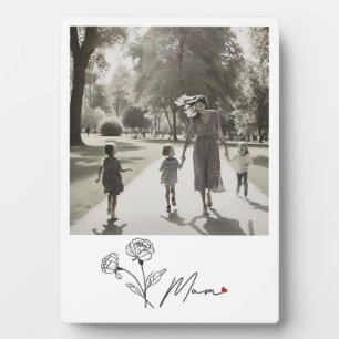 Minimalist Elegant Floral Mum Plaque