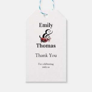 Minimalist elegant floral wedding engagement gift tags