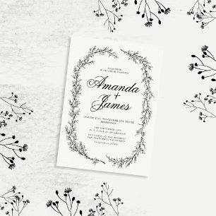 Minimalist Elegant Floral Wedding Invitation