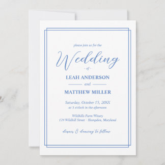 Minimalist Elegant Floral Wedding Invitation