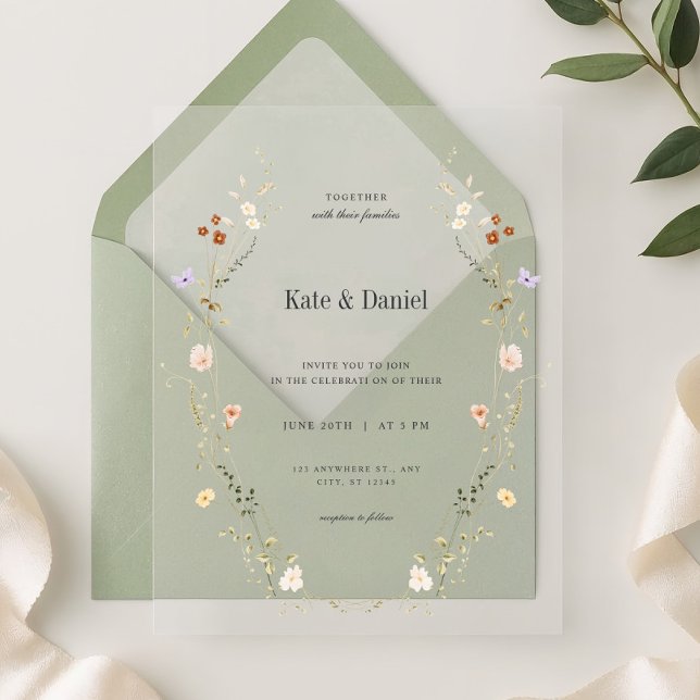 Minimalist Elegant Flowers Wedding Acrylic Invitations (Creator Uploaded)