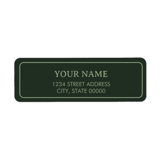 Minimalist Elegant Forest Green  (Front)