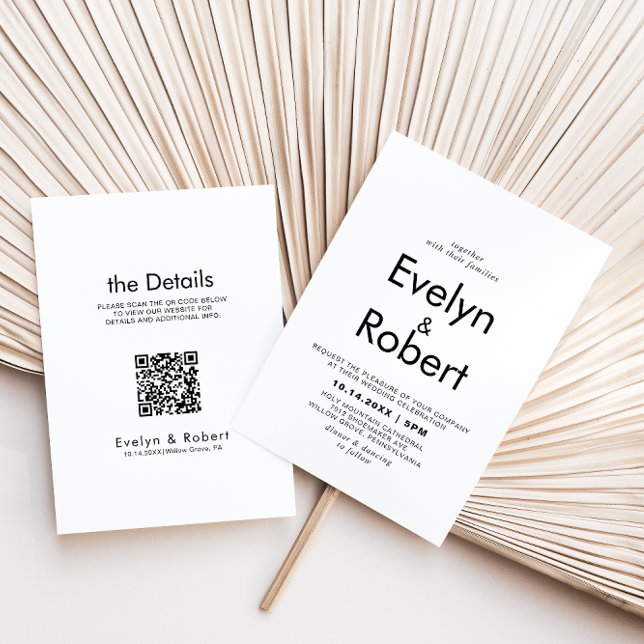 Minimalist Elegant Formal Back and Front Wedding   Invitation (Creator Uploaded)