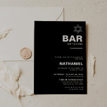 Minimalist Elegant Formal Black Bar Mitzvah   Invitation<br><div class="desc">This minimalist elegant formal black bar mitzvah invitation is perfect for a traditional religious event celebration. The design features a beautiful font in a black white background to compliment your event.</div>