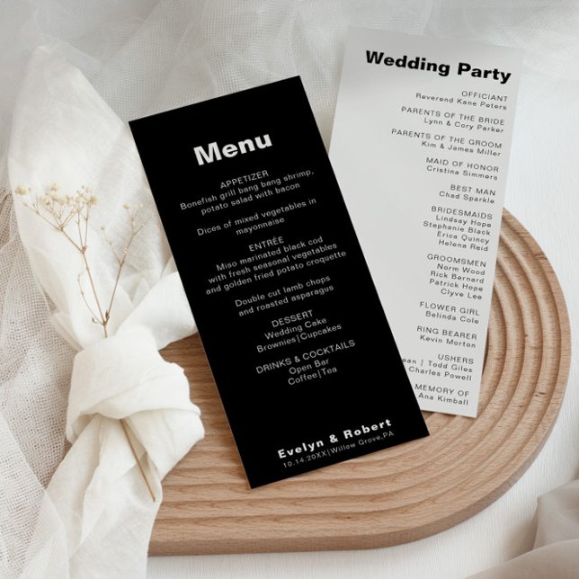 Minimalist Elegant Formal Black Wedding Program Programme (Creator Uploaded)