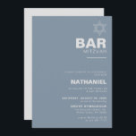 Minimalist Elegant Formal Blue Bar Mitzvah  Invitation<br><div class="desc">This minimalist elegant formal blue bar mitzvah invitation is perfect for a traditional religious event celebration. The design features a beautiful font in a blue white background to compliment your event.</div>