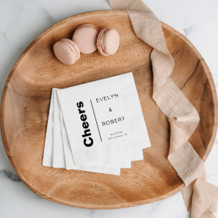 Minimalist Elegant Formal Wedding Cheers Napkin