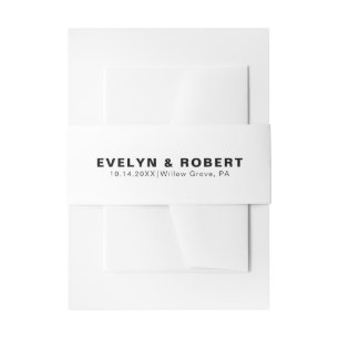 Minimalist Elegant Formal Wedding  Invitation Belly Band