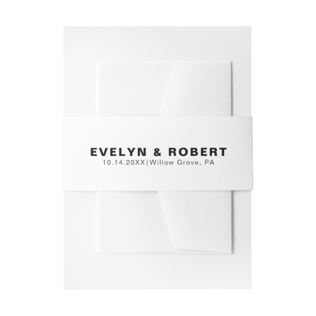 Minimalist Elegant Formal Wedding  Invitation Belly Band (Front Example)