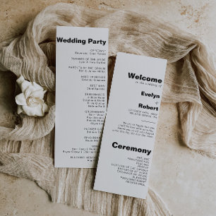 Minimalist Elegant Formal Wedding Program Programme