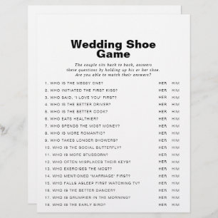 Minimalist Elegant Formal Wedding Shoe Game