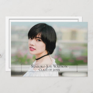 Minimalist Elegant Frame with Arrows Graduation Invitation