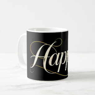 Minimalist Elegant Gold Happy Typography - Classy  Coffee Mug
