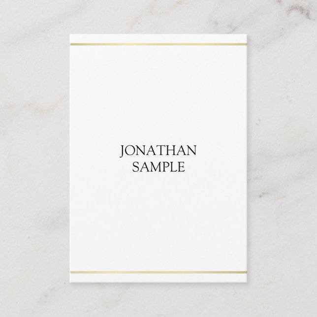 Minimalist Elegant Gold Look Design Professional Business Card (Front)