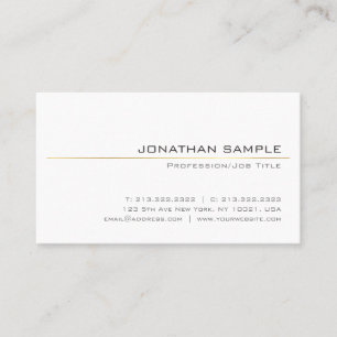 Minimalist Elegant Gold Stripe Design Trendy Plain Business Card