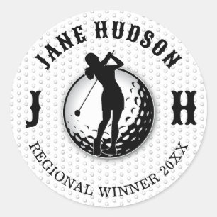 Minimalist Elegant Golf Design Classic Round Stick Classic Round Sticker