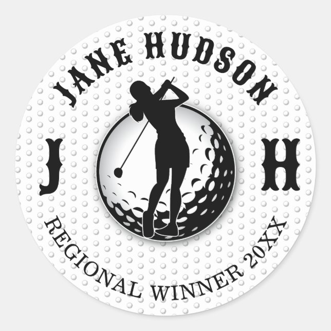 Minimalist Elegant Golf Design Classic Round Stick Classic Round Sticker (Front)