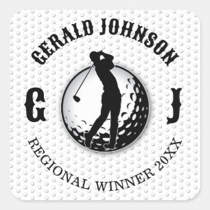 Minimalist Elegant Golf Design Classic Round Stick Square Sticker