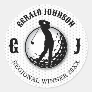 Minimalist Elegant Golf Design Classic Round Stick Sticker