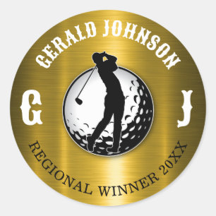 Minimalist Elegant Golf Design Classic Round Stick Sticker