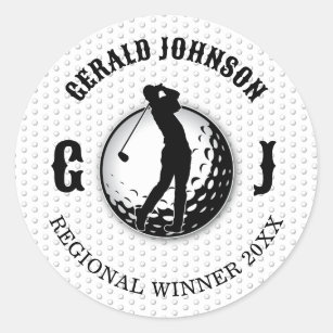 Minimalist Elegant Golf Design Classic Round Sticker
