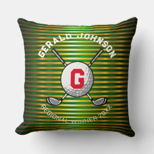 Minimalist Elegant Golf Monogram Design Cushion