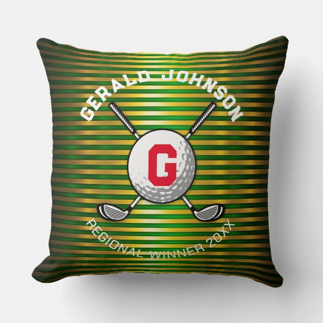 Minimalist Elegant Golf Monogram Design Cushion (Front)
