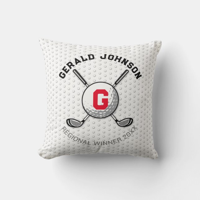 Minimalist Elegant Golf Monogram Design Cushion (Front)