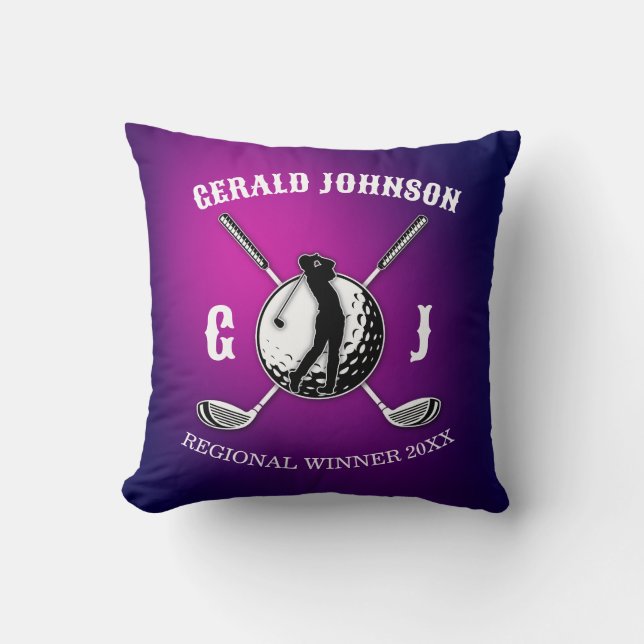 Minimalist Elegant Golf Monogram Design Cushion (Front)