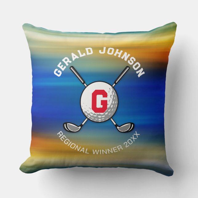 Minimalist Elegant Golf Monogram Design Cushion (Front)