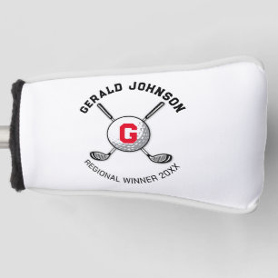 Minimalist Elegant Golf Monogram Design Golf Head Cover