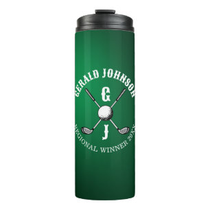 Minimalist Elegant Golf Monogram Design Thermal Tumbler
