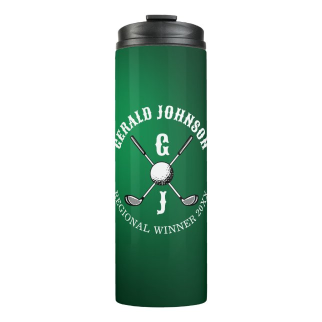 Minimalist Elegant Golf Monogram Design Thermal Tumbler (Front)