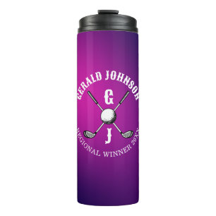 Minimalist Elegant Golf Monogram Design Thermal Tumbler