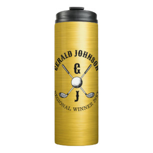 Minimalist Elegant Golf Monogram Design Thermal Tumbler