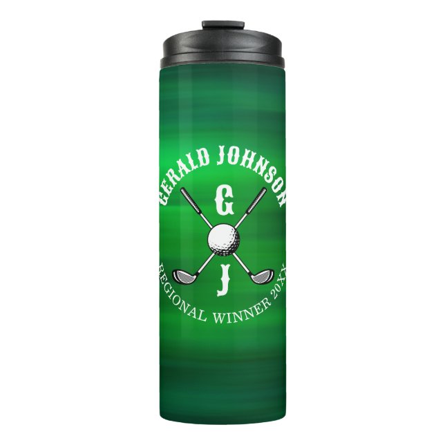 Minimalist Elegant Golf Monogram Design Thermal Tumbler (Front)