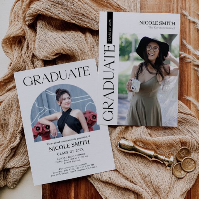 Minimalist Elegant Graduation Invitation (Creator Uploaded)