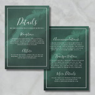 Minimalist Elegant Green Wedding Details Enclosure Card