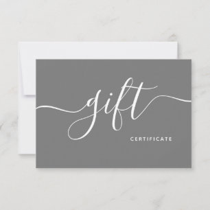 Minimalist Elegant Grey Beauty Salon Gift Card