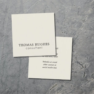 Minimalist Elegant Grey Consultant Networking Square Business Card