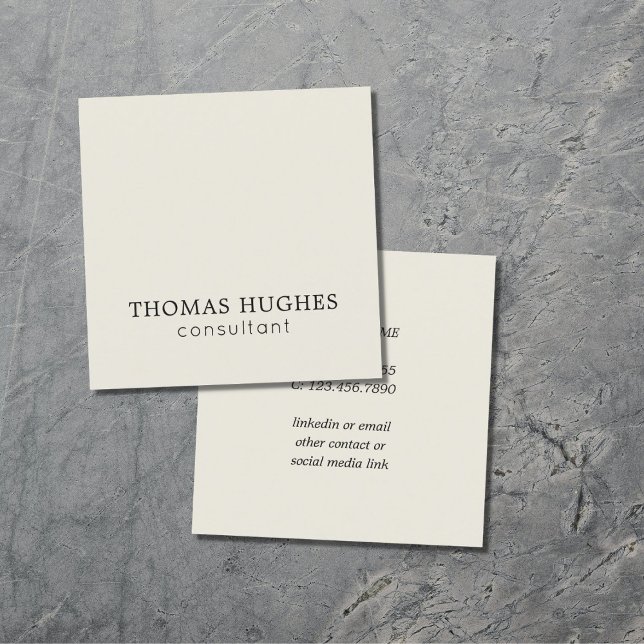 Minimalist Elegant Grey Consultant Networking Square Business Card (Creator Uploaded)