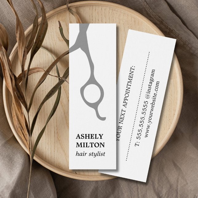 Minimalist Elegant Grey Scissors Hair Stylist (Creator Uploaded)