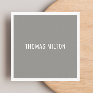 Minimalist Elegant Grey White Consultant Square Business Card