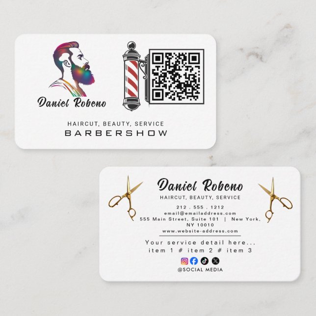 Minimalist Elegant Hair Stylist Business Card (Front/Back)