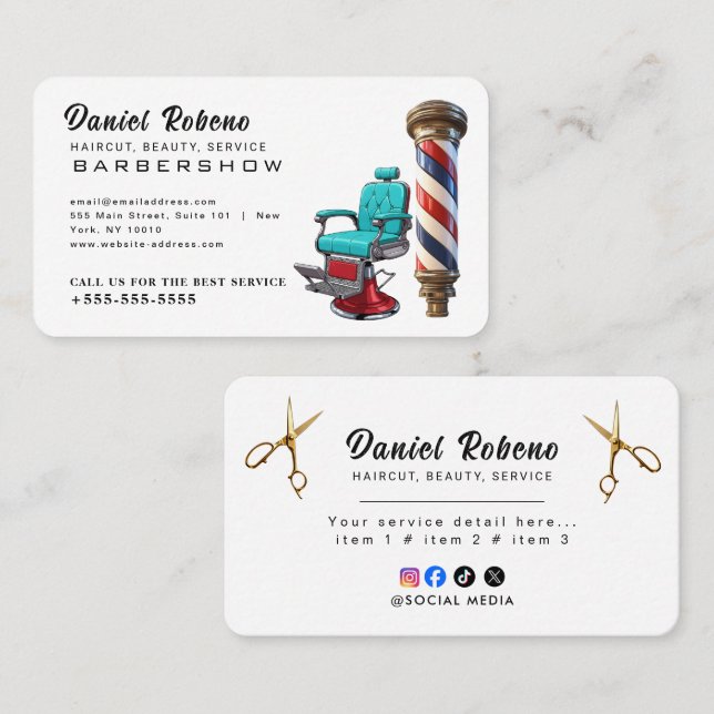 Minimalist Elegant Hair Stylist Business Card (Front/Back)