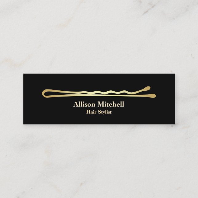 Minimalist Elegant Hair Stylist Mini Business Card (Front)