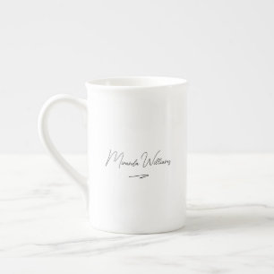 Minimalist Elegant Handwritten Custom Name Bone China Mug