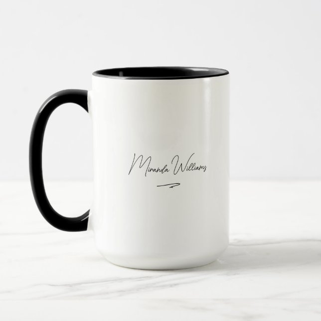 Minimalist Elegant Handwritten Custom Name  Mug (Left)