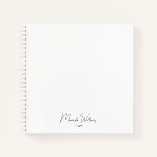 Minimalist Elegant Handwritten Custom Name  Notebook